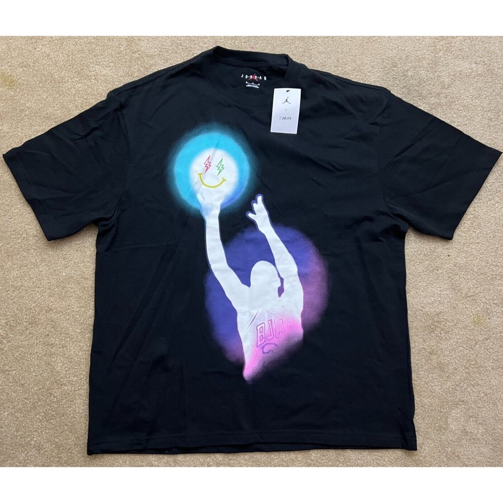 Jordan x J Balvin Short Sleeve Graphic Black Shirt DR2962-010 Mens Size L